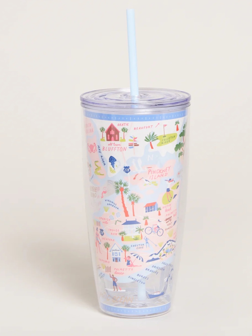Spartina New Clear Drink Tumbler 24 oz. Hilton Head - Picture 2 of 6
